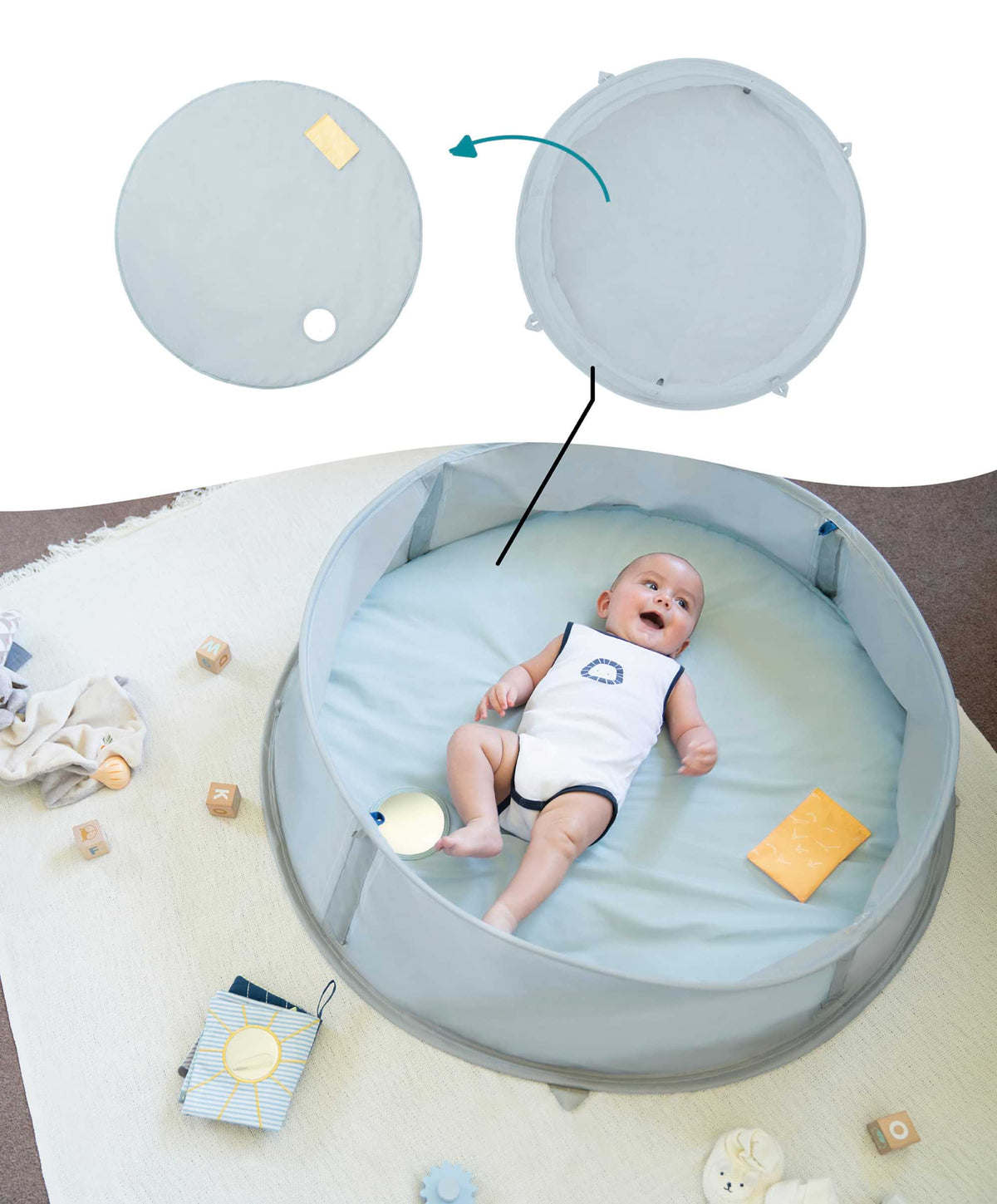 Babymoov Outdoor Play Babymoov Aquani Anti-UV Tent, Paddling Pool & Playpen UPF 50+ - Mariniere