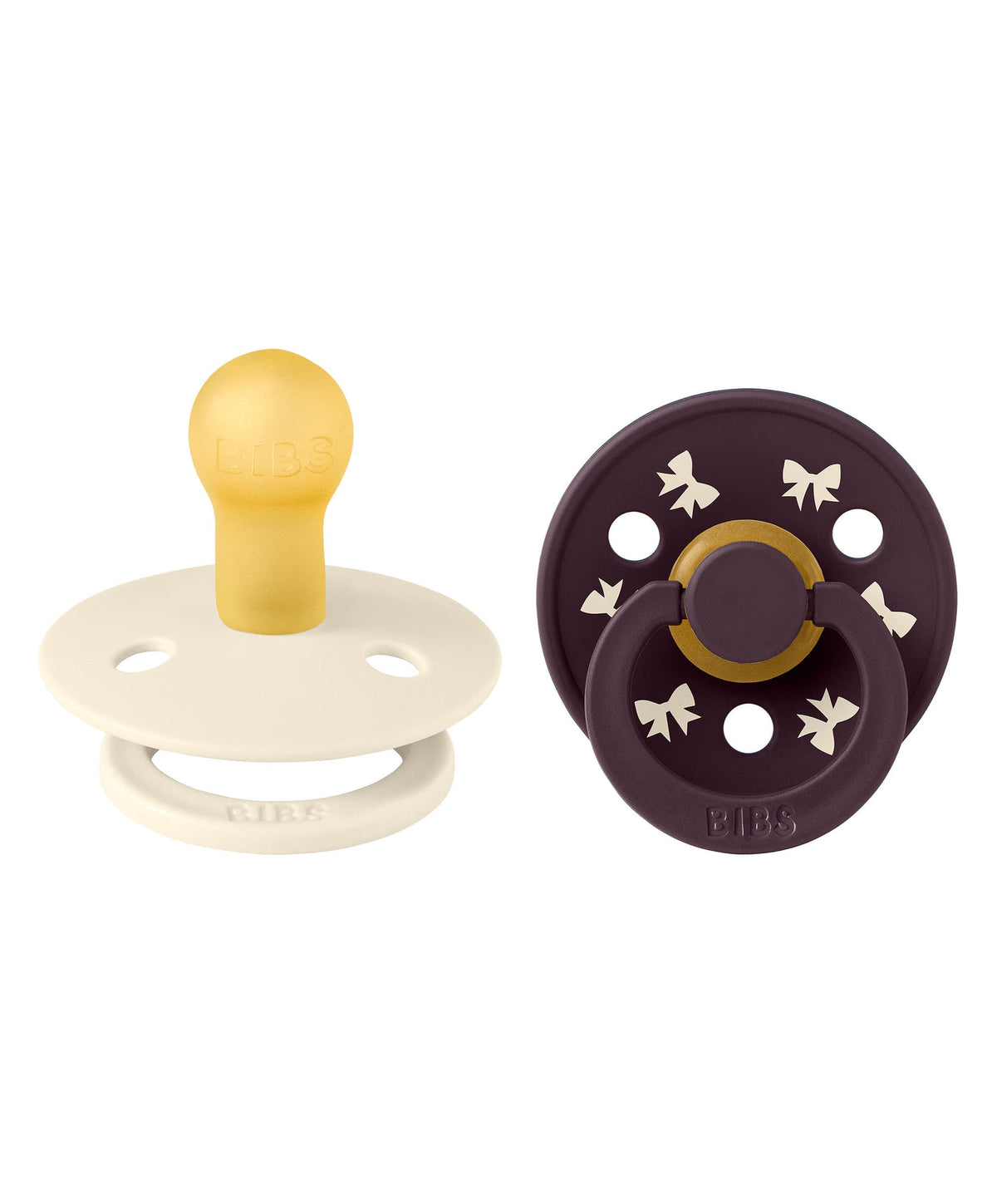 Bibs World BIBS Colour Holiday Bow Dummies 2 Pack - Ivory/Plum