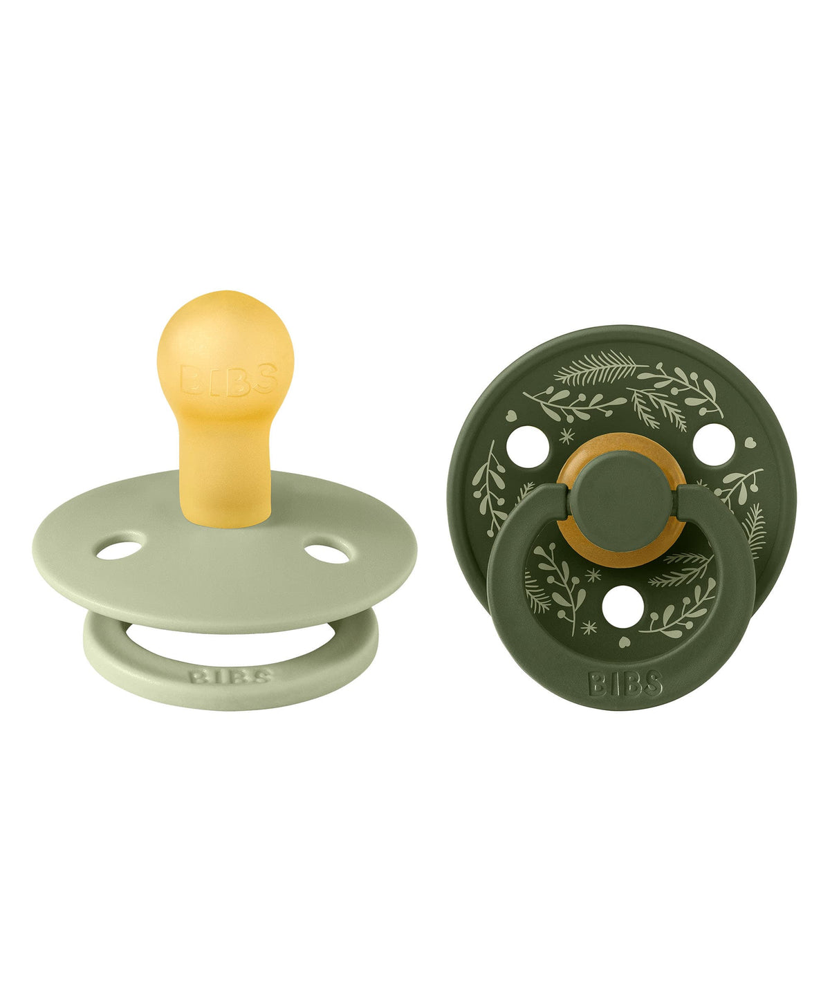 Bibs World BIBS Colour Holiday Leaf Dummies 2 Pack - Sage/Hunter Green