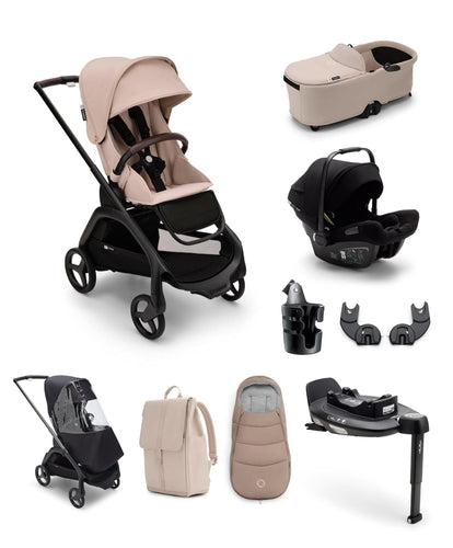 Bugaboo Pushchairs Bugaboo Dragonfly Essential Bundle with Bugaboo Turtle Air 360 Car Seat & Base - Taupe