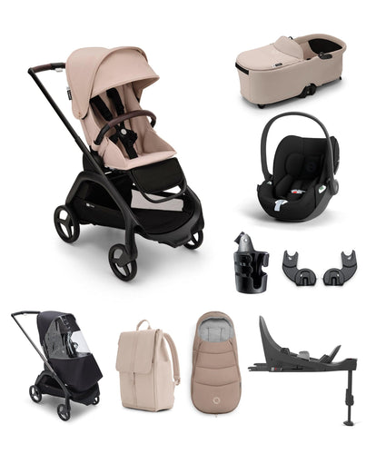 Bugaboo Pushchairs Bugaboo Dragonfly Essential Bundle with Cybex Cloud T Car Seat & Base - Taupe