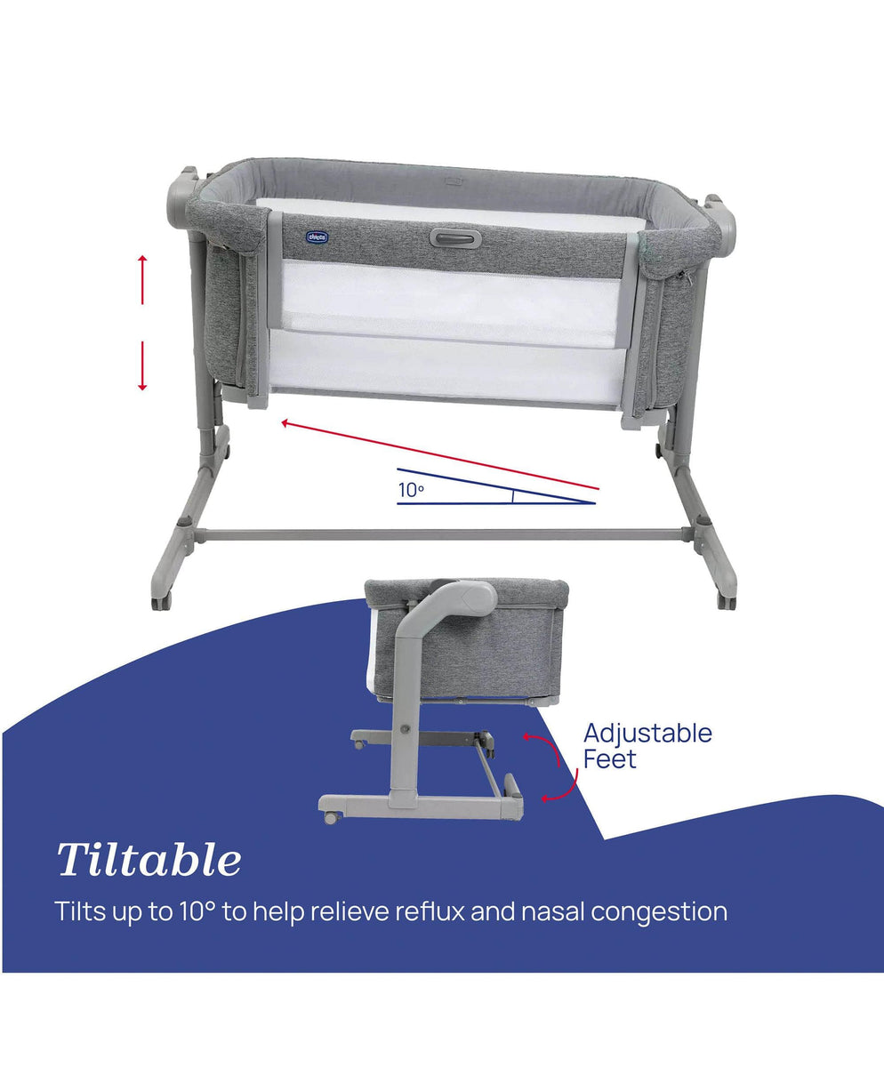 Chicco Next2Me Magic Evo Bedside Crib – Dark Grey – Mamas Papas UK