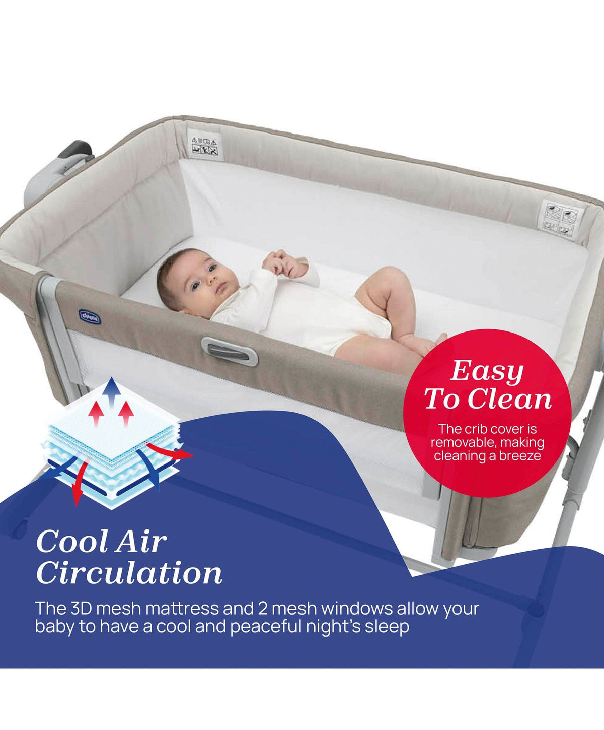 Chicco Chicco Next2Me Magic Evo Bedside Crib - Desert Taupe