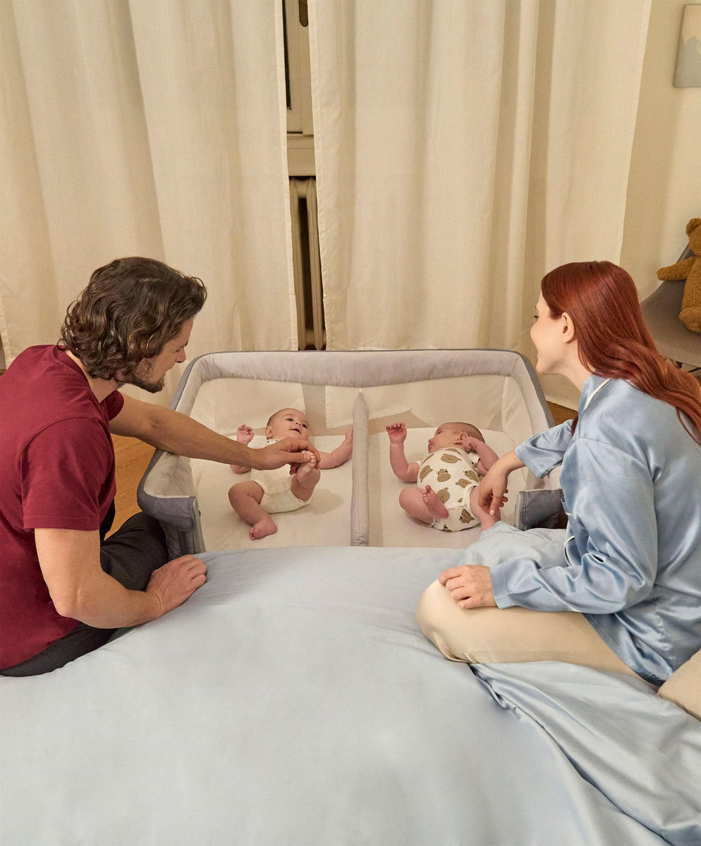 Chicco Next2Me Twins Bedside Crib – Magnet Grey – Mamas Papas UK