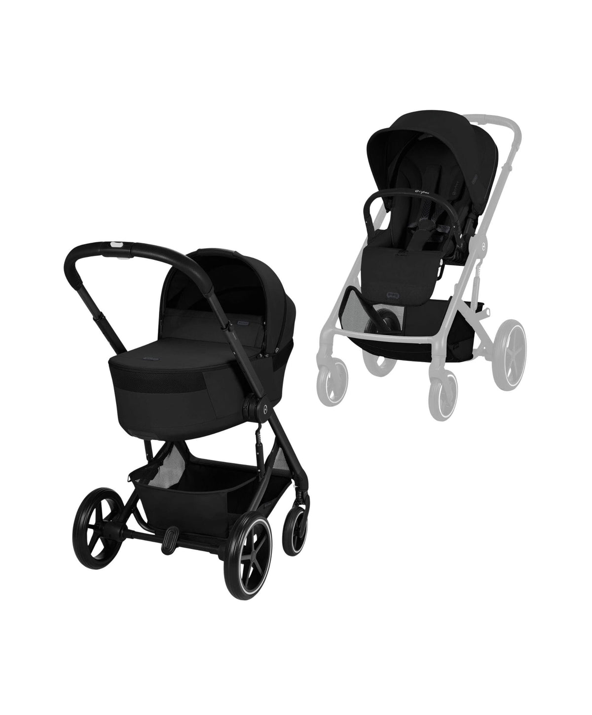 Cybex Pushchairs Cybex Balios S Lux Pushchair & Folding Carrycot - Moon Black