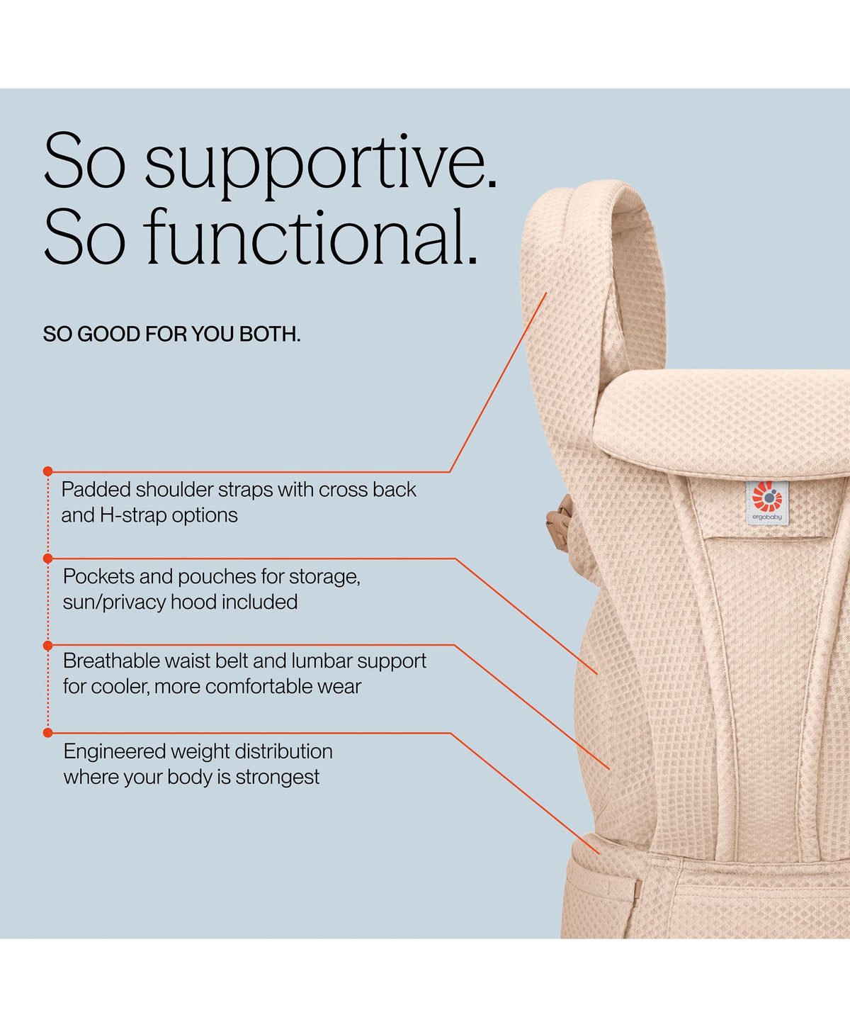 Ergobaby Baby Carriers Ergobaby Omni Deluxe Mesh Baby Carrier - Natural Beige