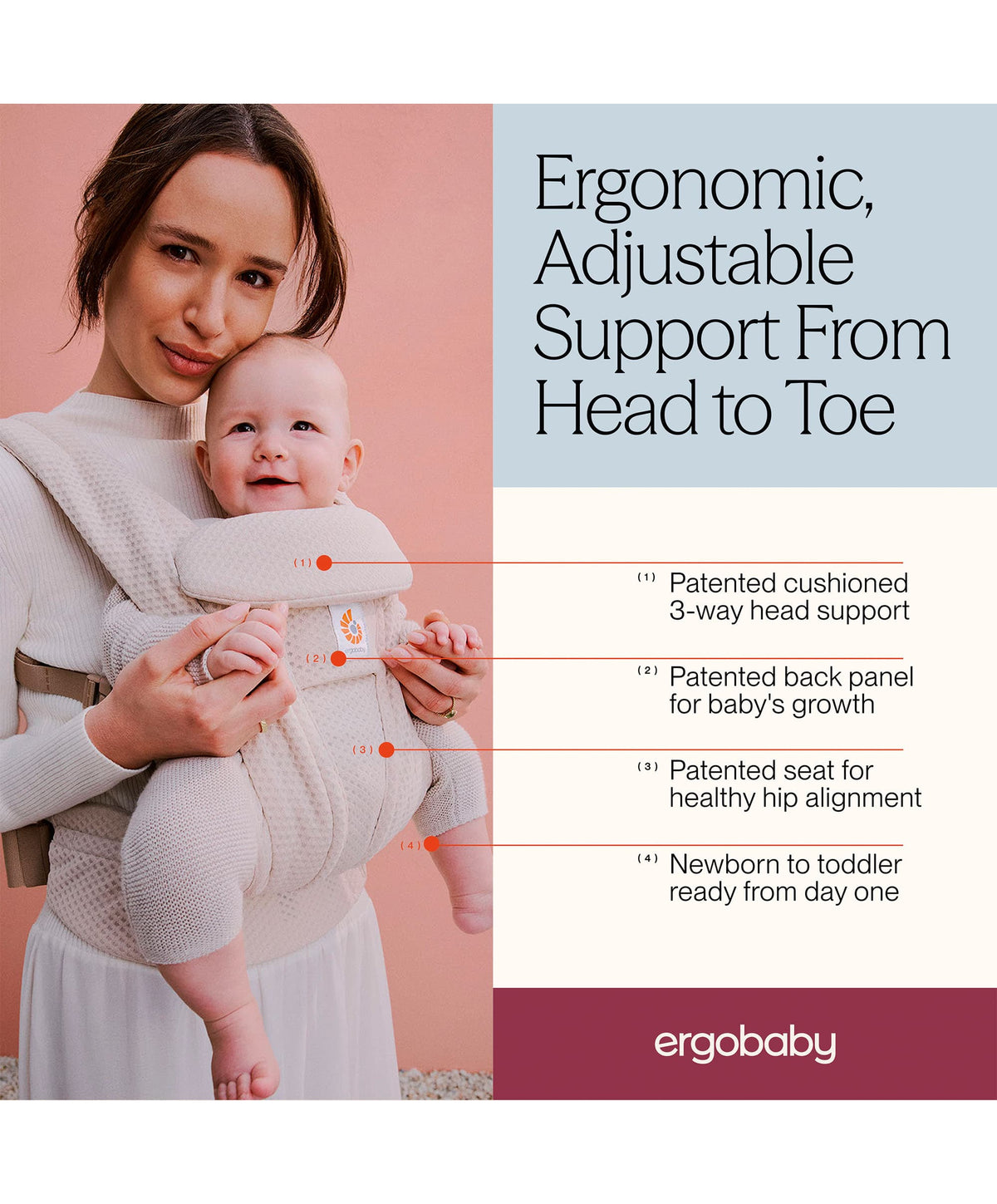 Ergobaby Baby Carriers Ergobaby Omni Deluxe Mesh Baby Carrier - Natural Beige