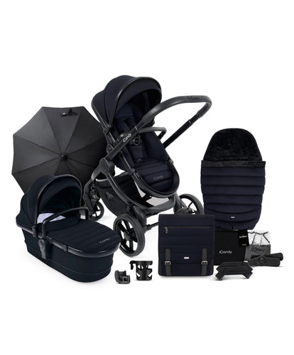 iCandy Pushchairs iCandy Peach 7 Bundle in Black with Maxi-Cosi Pebble 360 Pro Car Seat & FamilyFix 360 Base