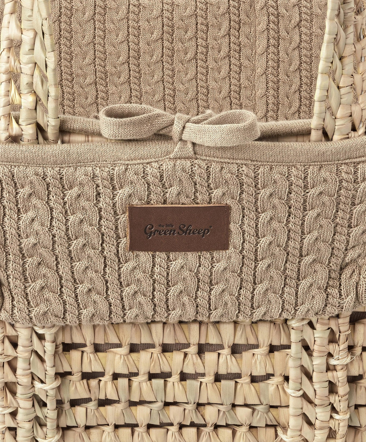 Little Green Sheep Moses Baskets Little Green Sheep Organic Knitted Moses Basket & Mattress - Truffle