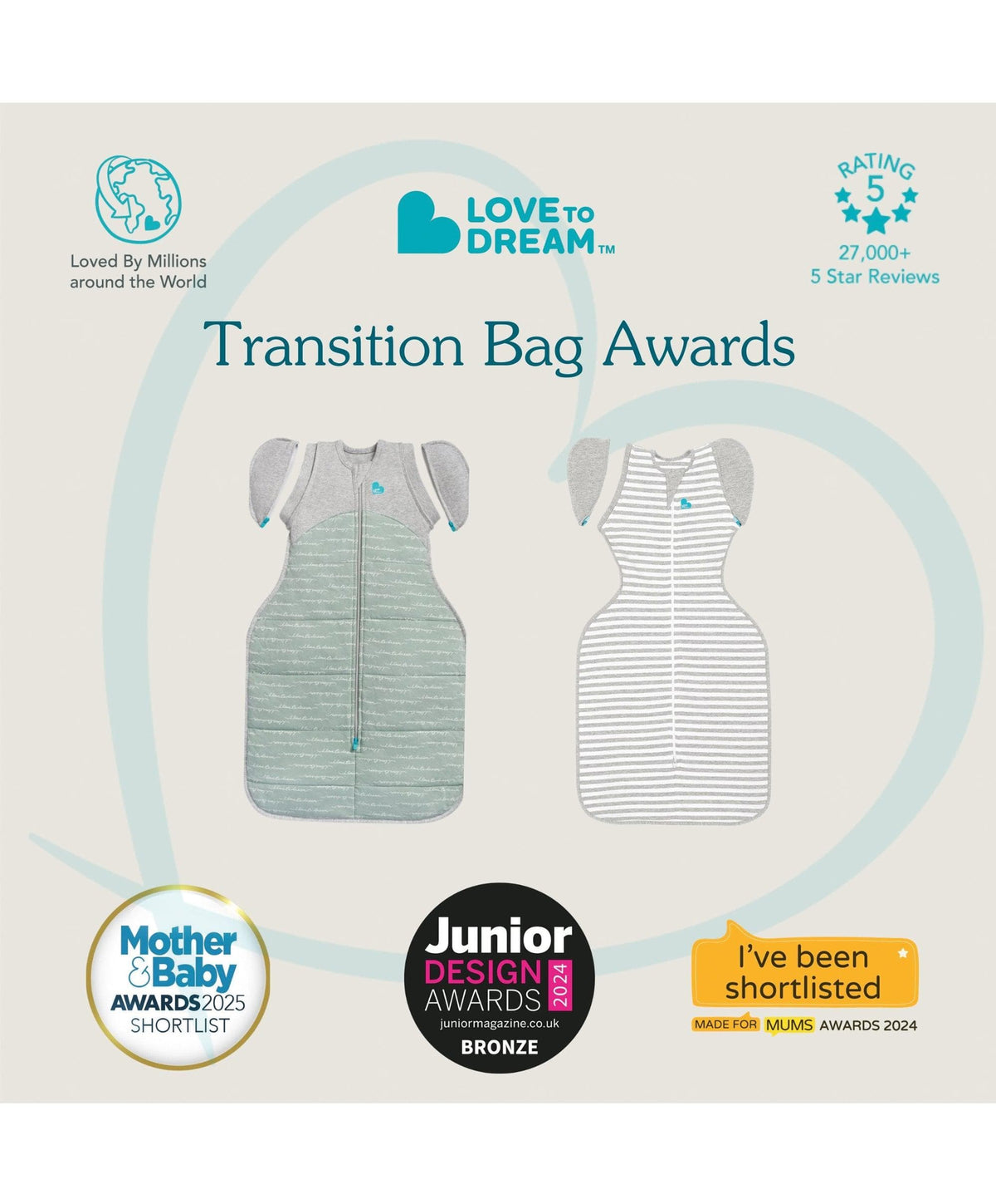 Love to Dream Dreampod Sleep Bags & Swaddling Love To Dream Swaddle Up™ Transition Bag Medium/3-6 Months (1.0 Tog) - Grey