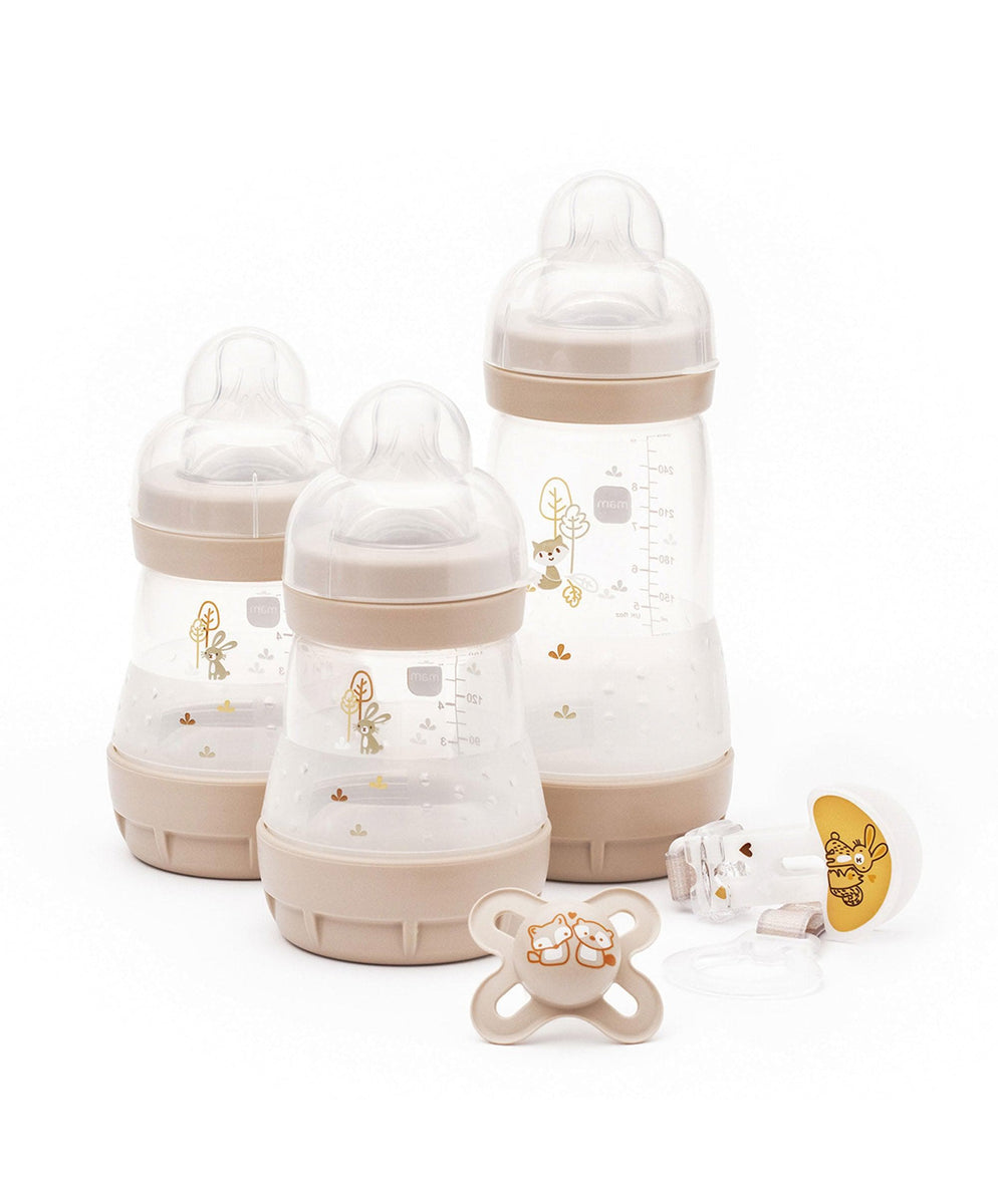 MAM Newborn Essentials 10-Piece Gift Set - Anti-Colic Bottles & Pacifiers For Babies 0-6+ Months