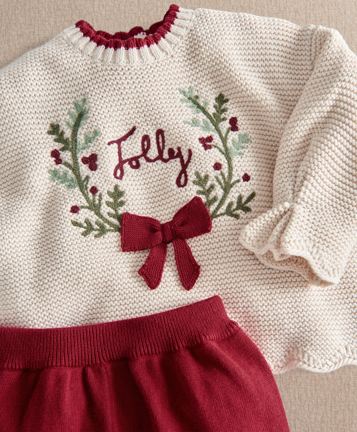 Mamas & Papas 2pc Set Christmas Wreath Top & Leggings Set