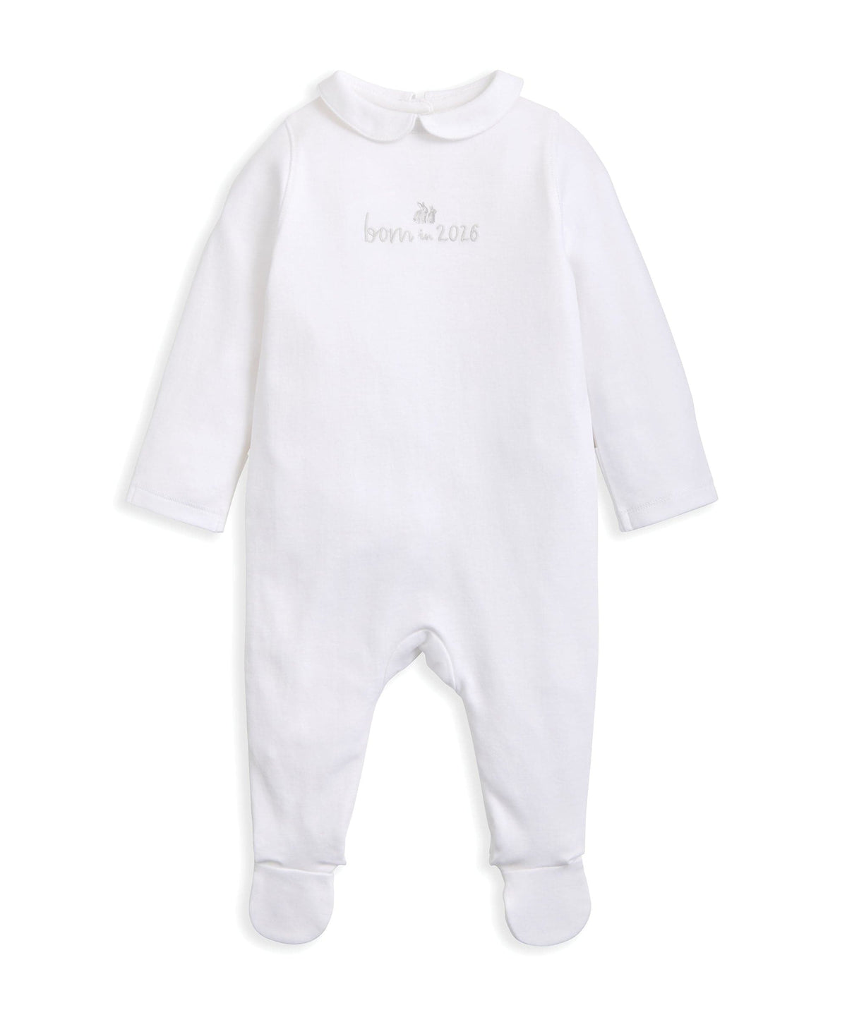 Mamas & Papas All-in-Ones & Bodysuits Born in 2026 Embroidered All In One – White