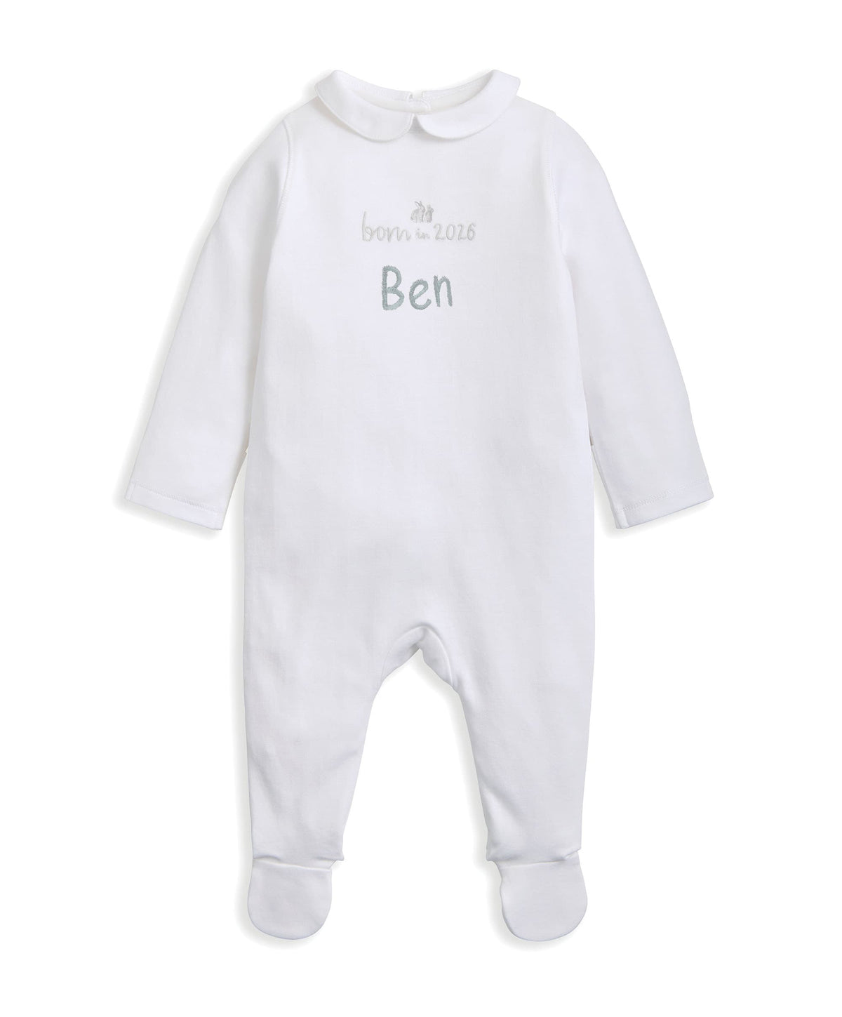 Mamas & Papas All-in-Ones & Bodysuits Born in 2026 Embroidered All In One White
