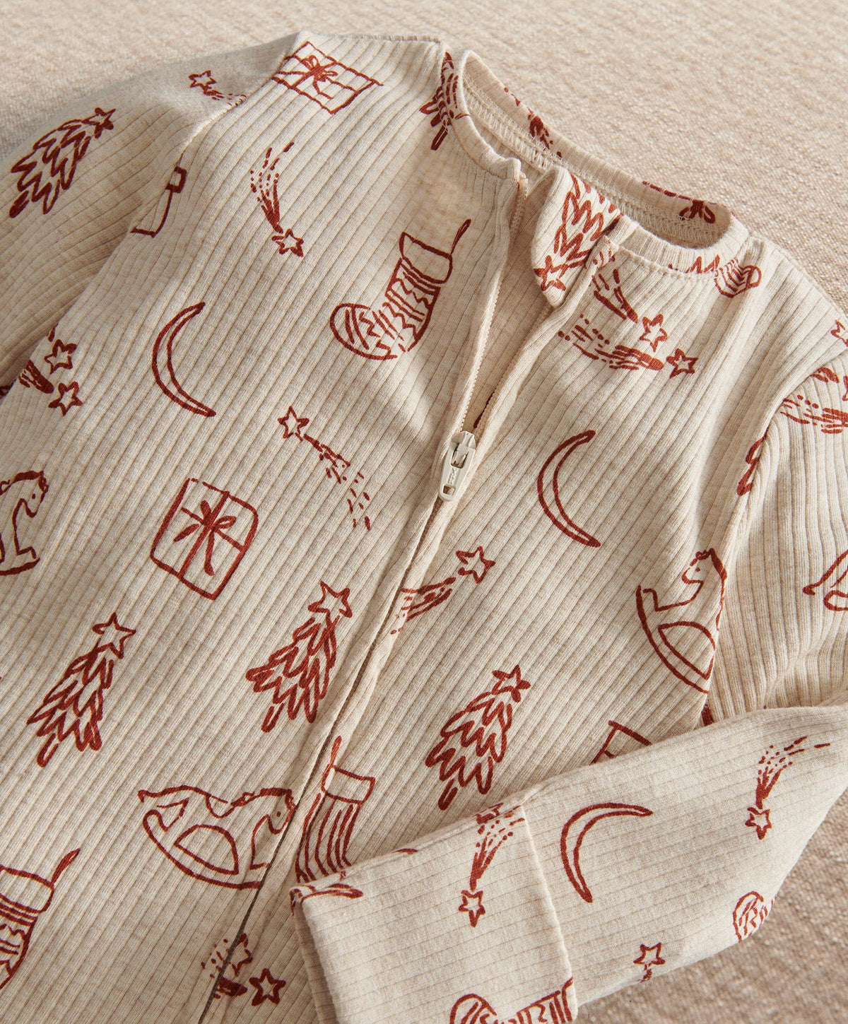 Mamas & Papas All-in-Ones & Bodysuits Christmas Printed Zip Sleepsuit