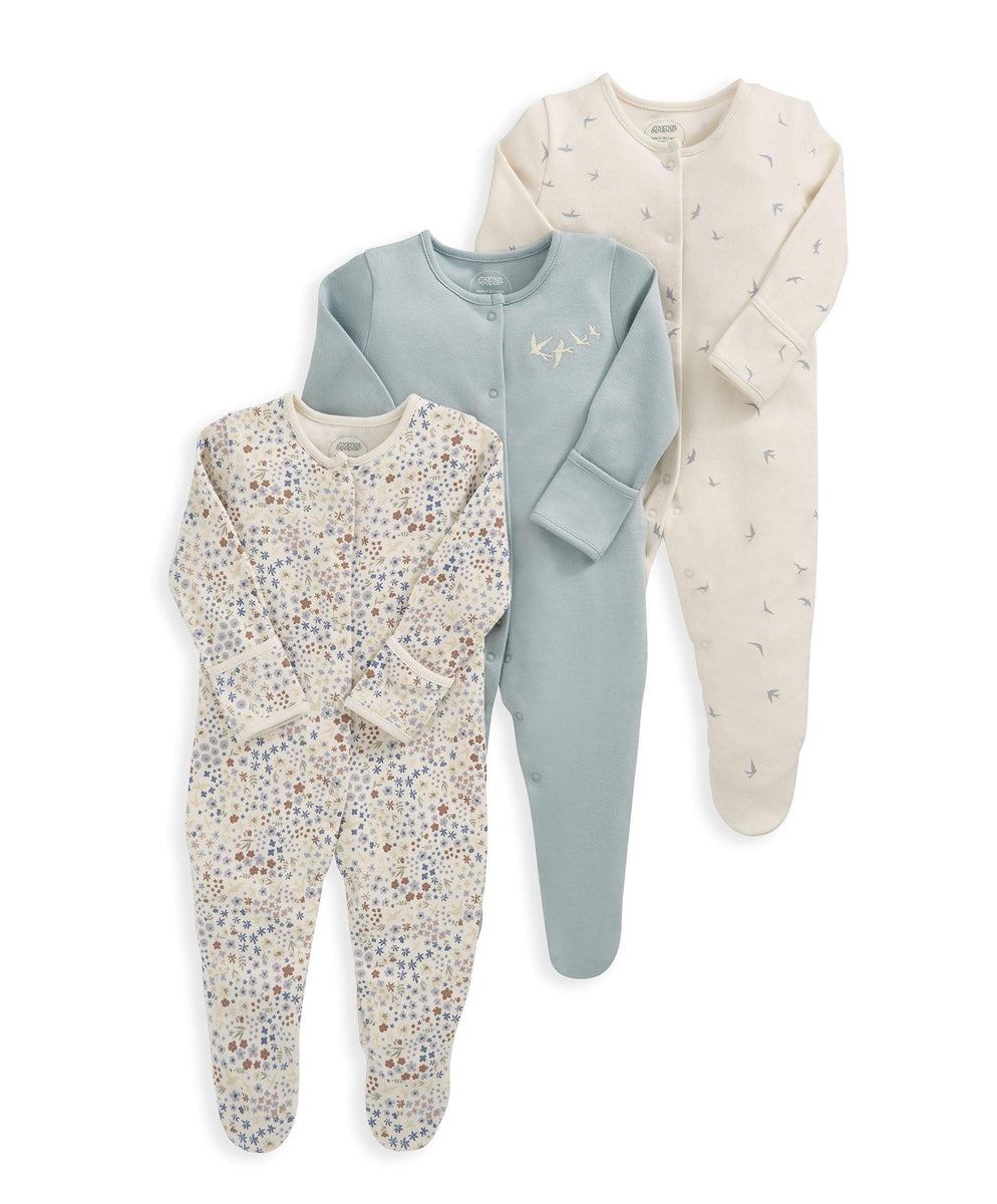 Mamas & Papas Ditsy Floral Sleepsuits 3 Pack main image 1