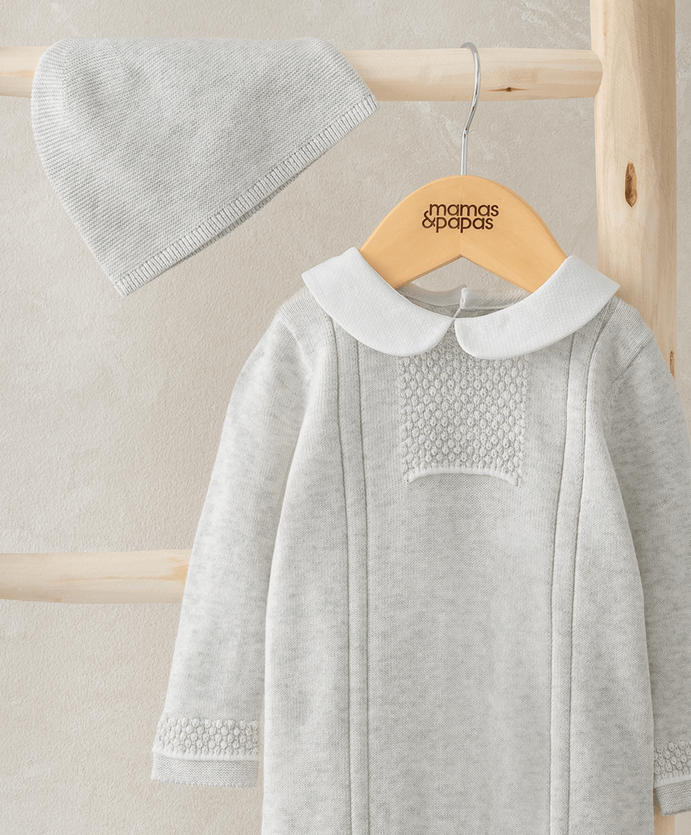 Knitted All in One & Hat - White – Mamas & Papas UK