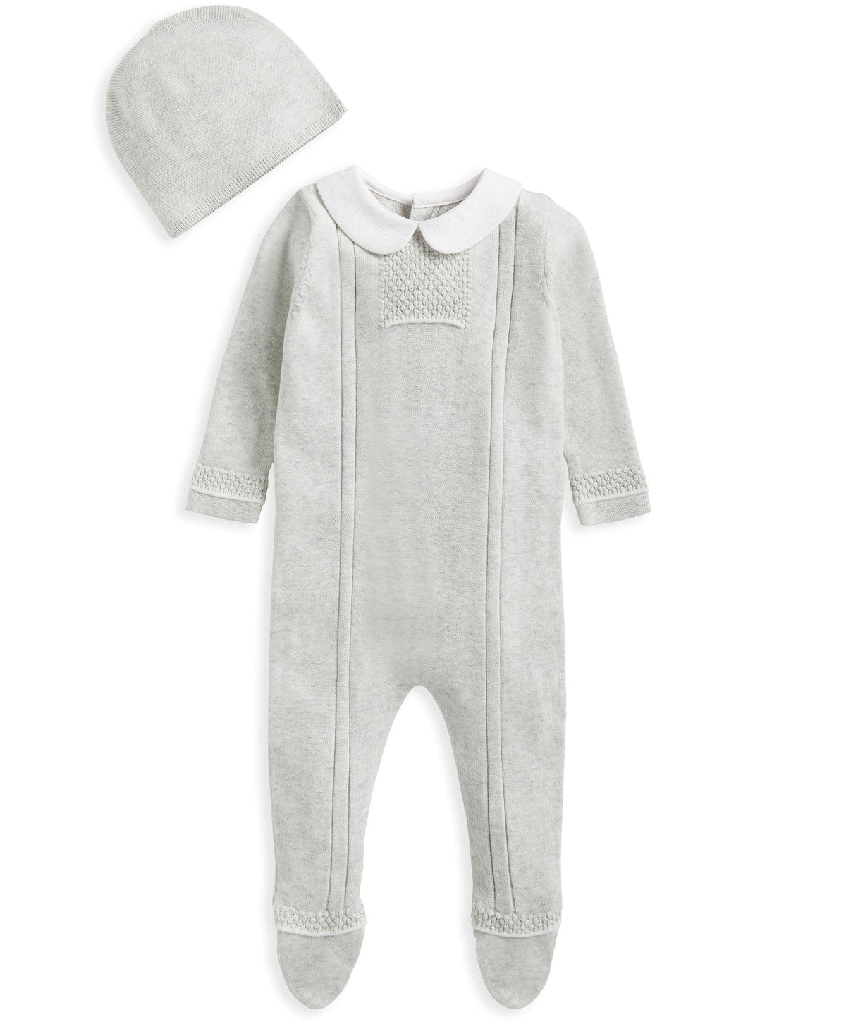 Mamas & Papas All-in-Ones & Bodysuits Knitted All in One & Hat - White