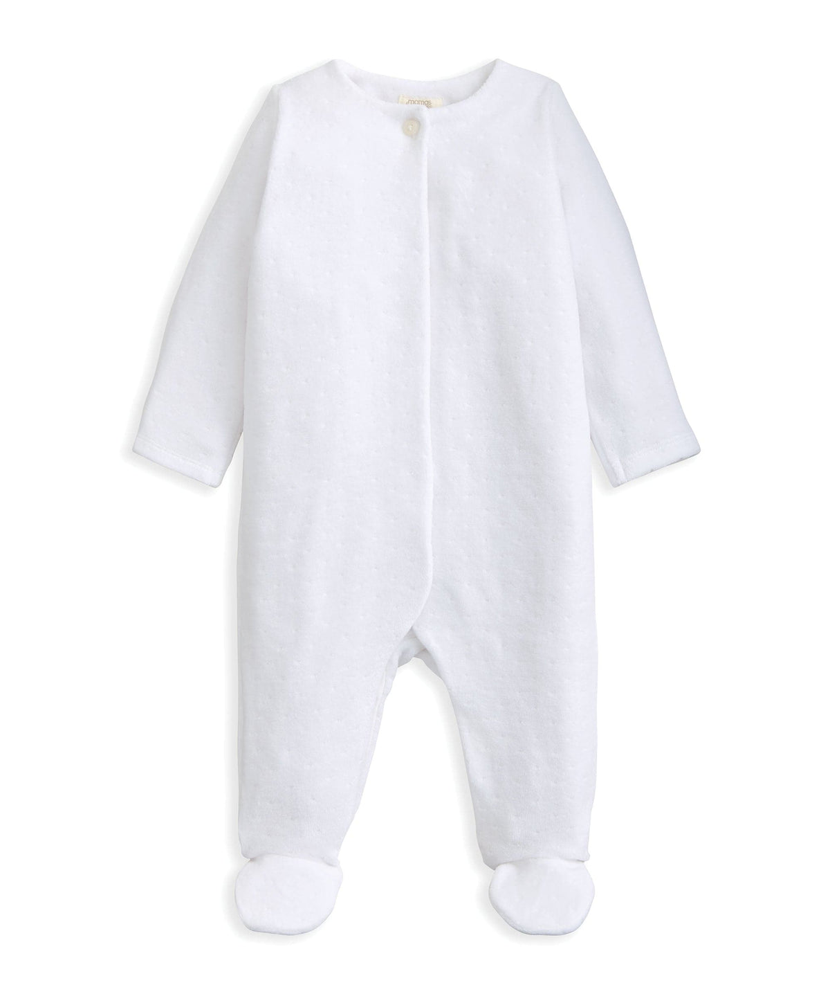 Mamas & Papas All-in-Ones & Bodysuits Textured Velour All In One – White