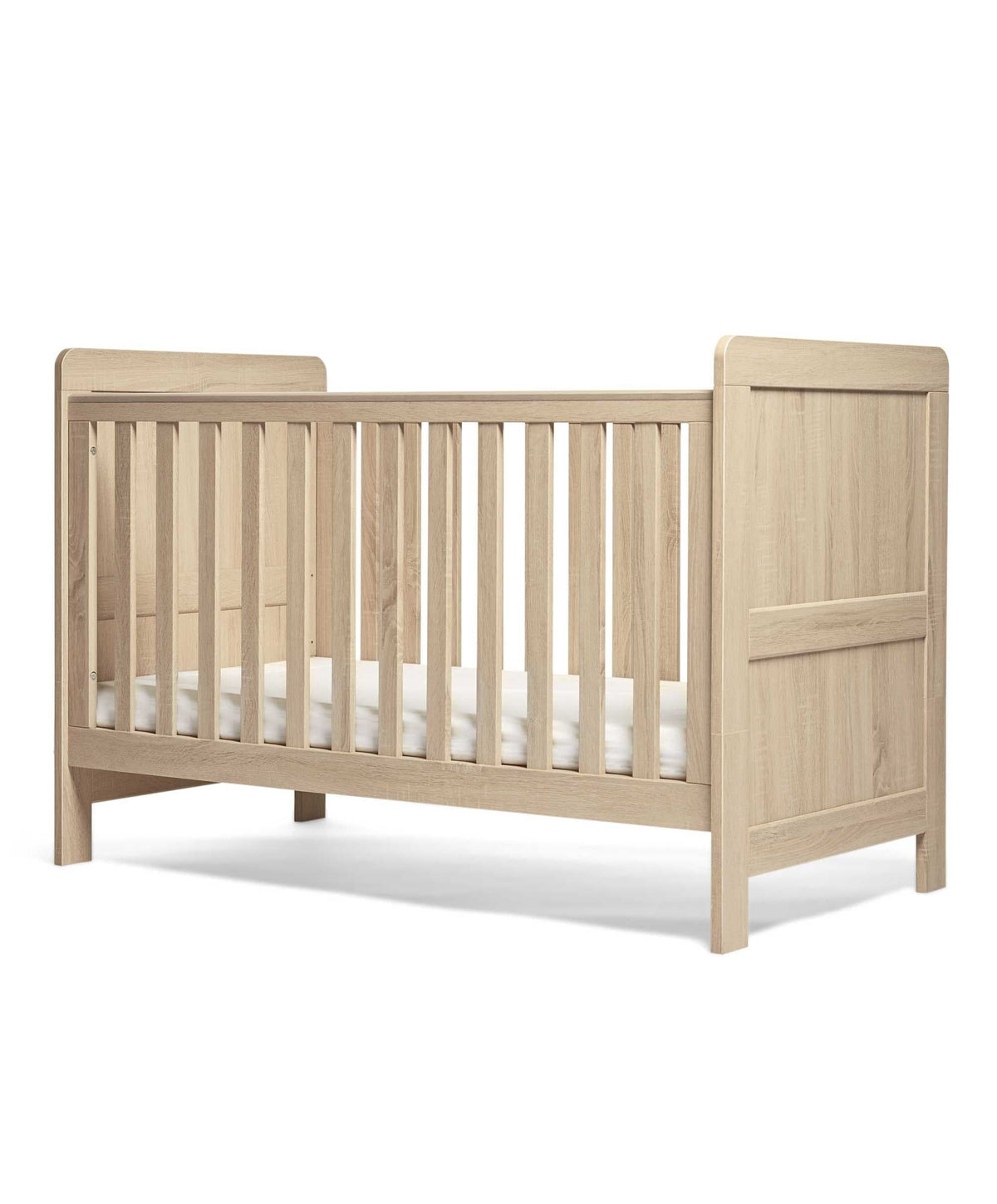 Mamas & Papas Atlas Nursery Furniture Set & Essential Airflow Pocket Spring Cotbed Mattress Bundle - Light Oak