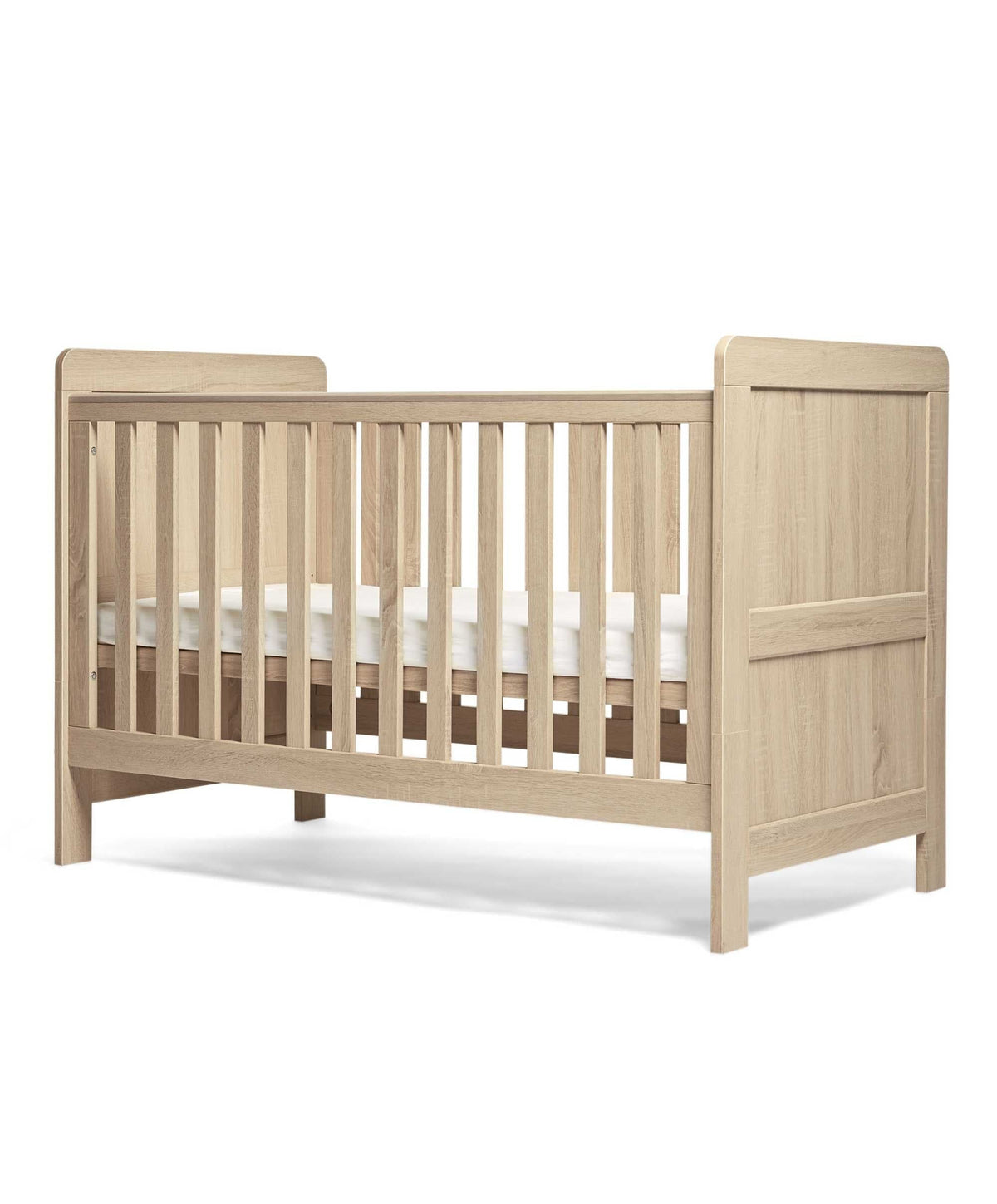 Mamas & Papas Atlas Nursery Furniture Set & Essential Airflow Pocket Spring Cotbed Mattress Bundle - Light Oak