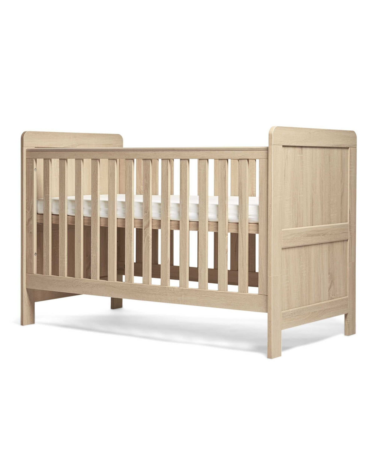 Mamas & Papas Atlas Nursery Furniture Set & Essential Airflow Pocket Spring Cotbed Mattress Bundle - Light Oak