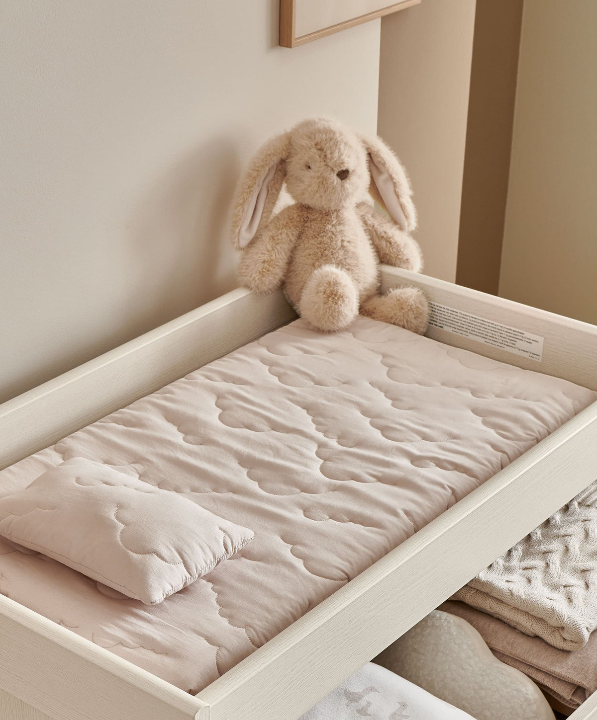 Mamas & Papas Atlas Nursery Furniture Set & Essential Airflow Pocket Spring Cotbed Mattress Bundle - Stone