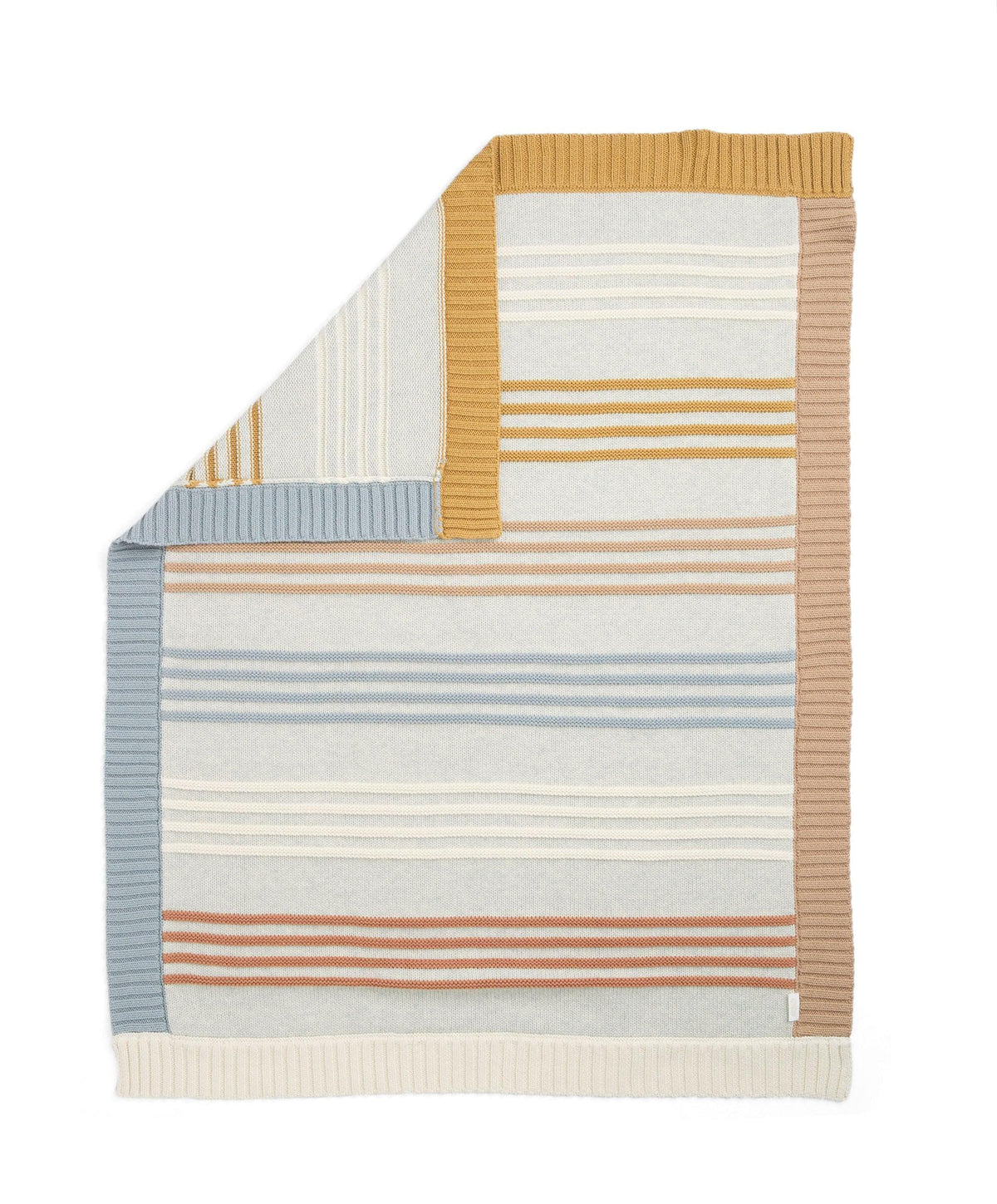 Mamas & Papas Blankets Cotton Essentials Knitted Blanket - Multi Colour Striped