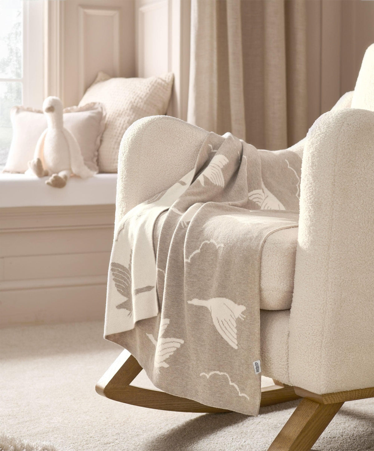 Mamas & Papas Blankets Knitted Blanket - Welcome to the World Duckling - Mocha