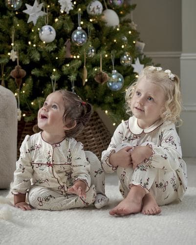 Mamas & Papas Christmas Berry Bow Print All In One