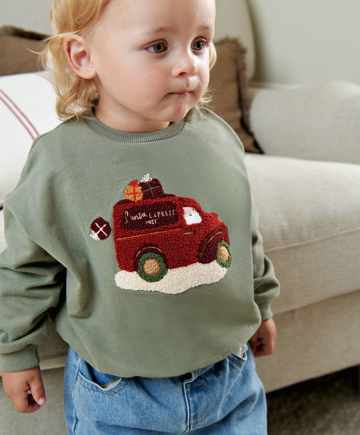 Mamas & Papas Christmas Santa Delivery Van Sweatshirt