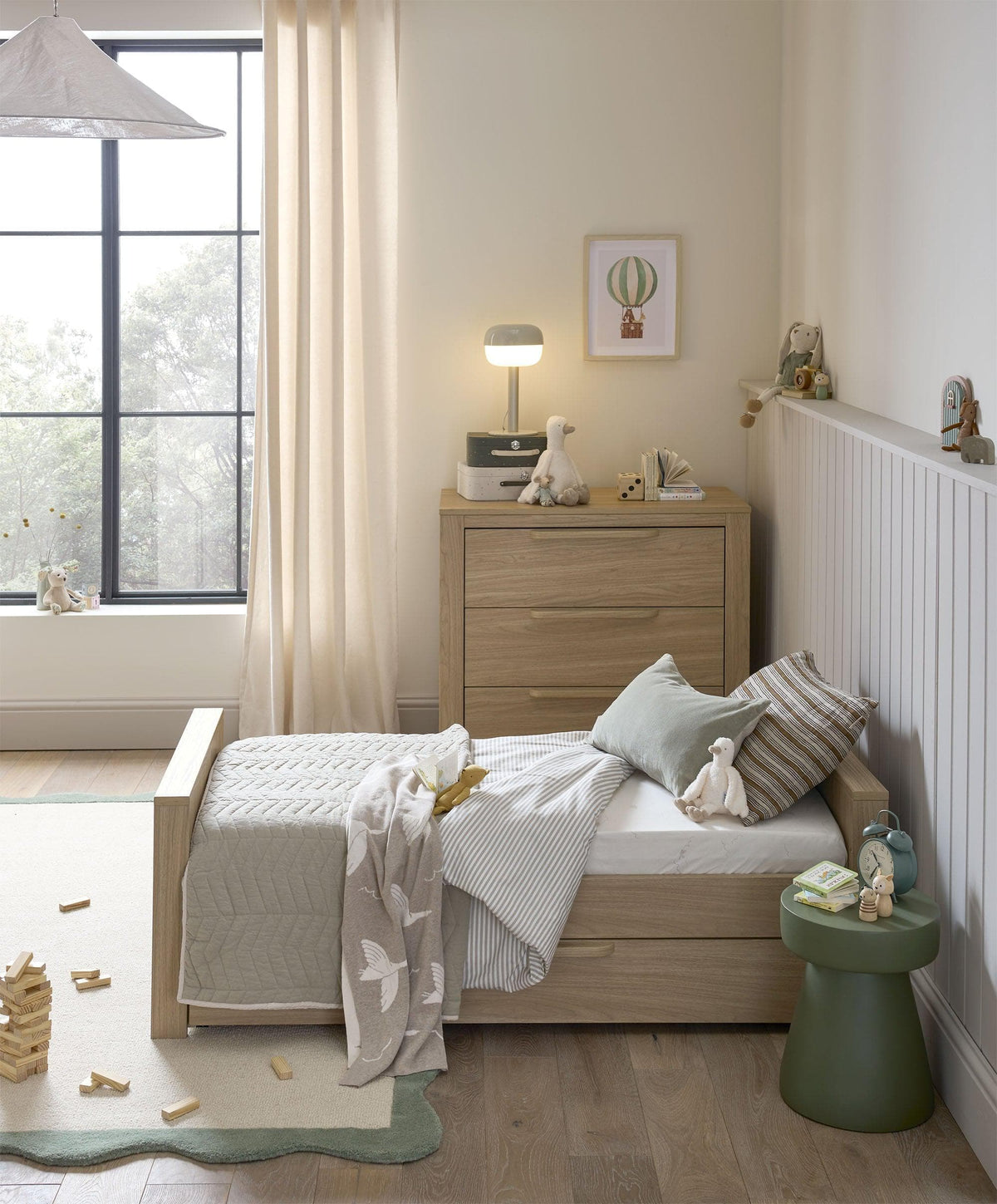 Mamas & Papas Cotbed Bundles Franklin Cotbed & Luxury Hybrid Twin Mattress Bundle - Oak