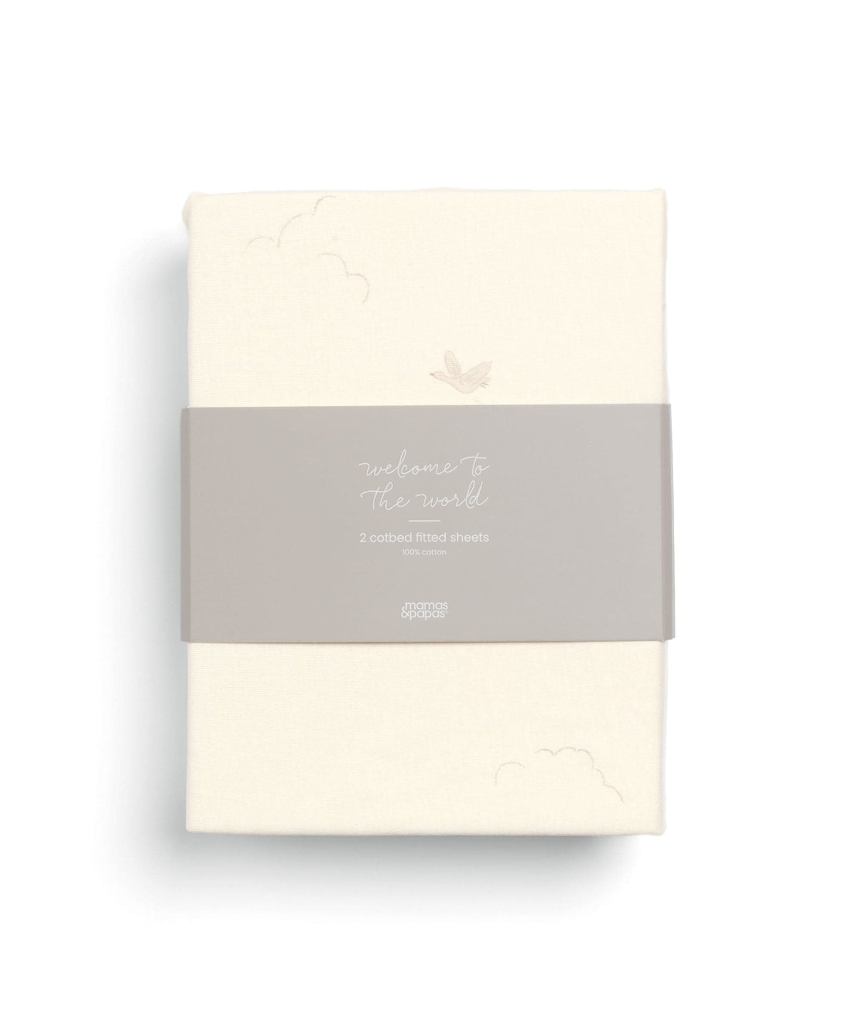 Mamas & Papas Cotbed Sheets Cotbed Fitted Sheets (2 pack) Welcome to the World Duckling - Cream