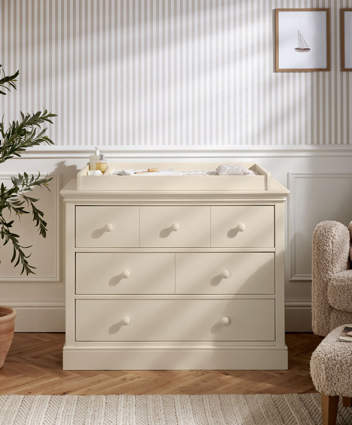 Mamas & Papas Dressers & Changers Oxford 3 Drawer Dresser & Baby Changing Unit - Cashmere