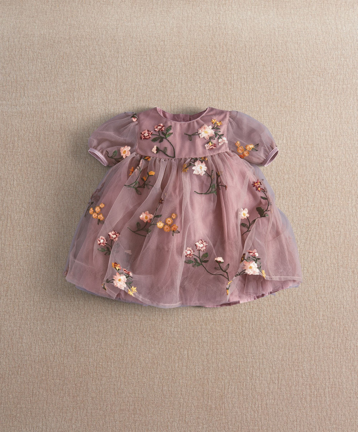 Mamas & Papas Dresses & Skirts Plum Floral Mesh Embroidery Dress