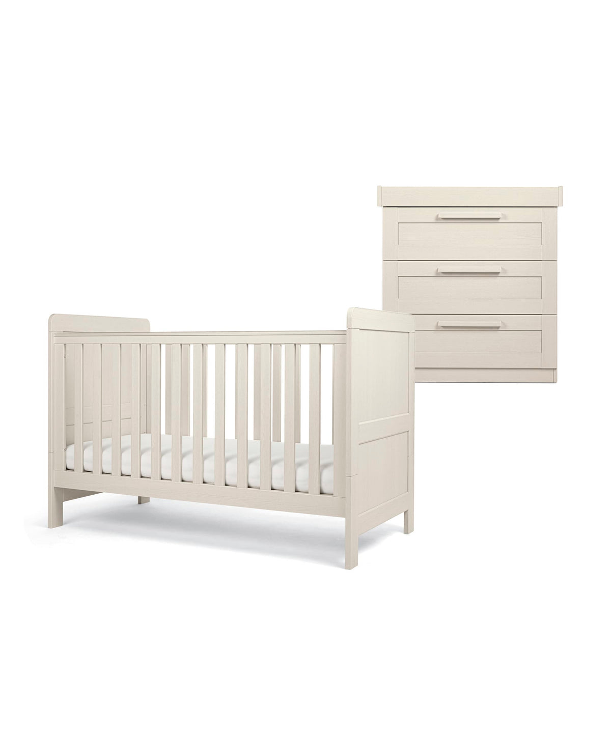 Mamas & Papas Furniture Sets Atlas 2 Piece Small Cotbed Set with Dresser Changer - Stone