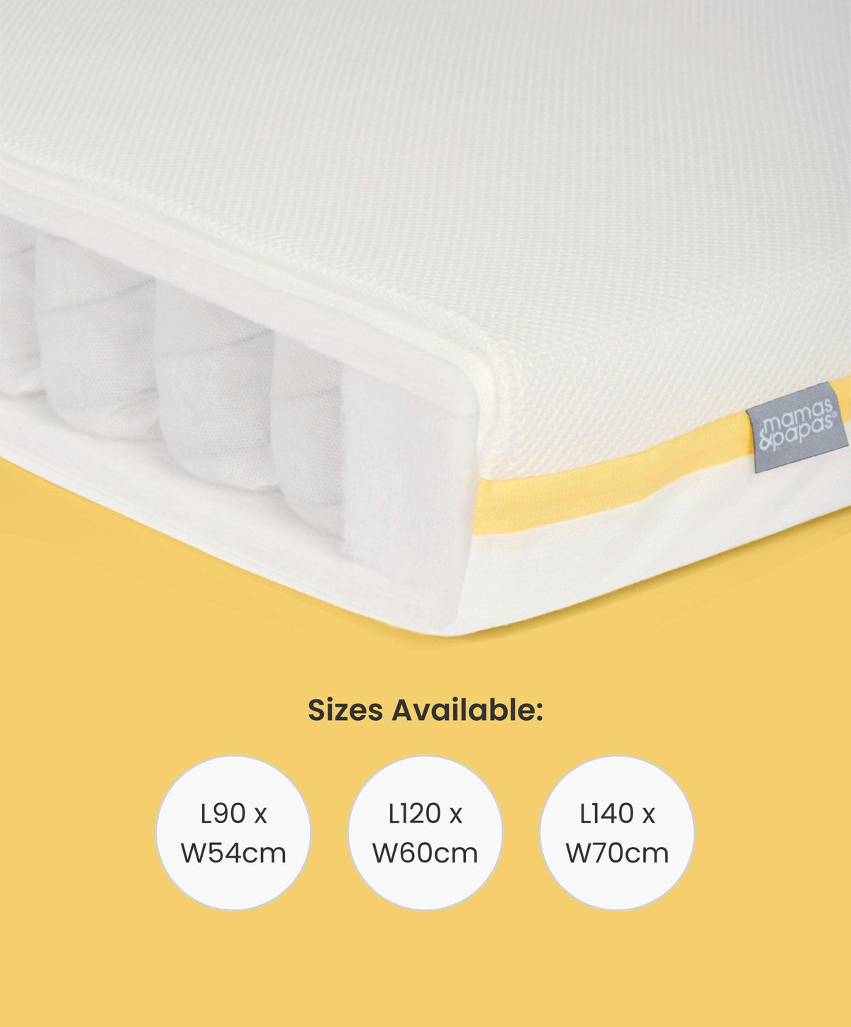 Mamas & Papas Furniture Sets Barton Cotbed With Essential Airflow Pocket Spring Cotbed Mattress Bundle