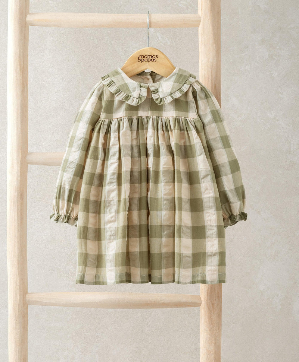 Chestnut Gingham Gather Dress 3〜4歳 Chestnut Gingham Gather Dress