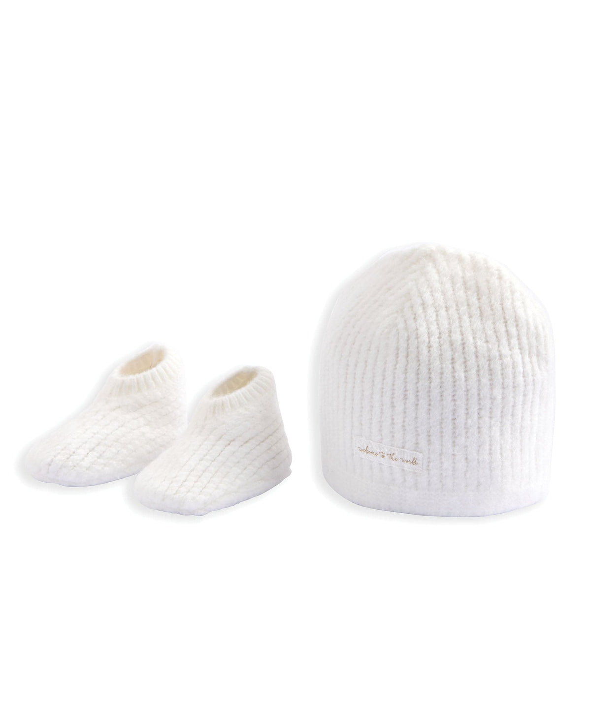 Mamas & Papas Hats & Booties Waffle Knit Hat & Booties Set - White