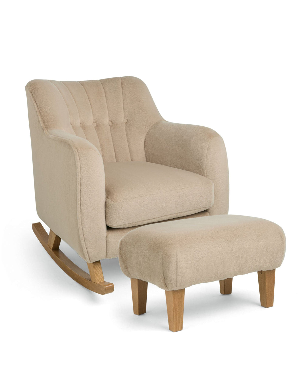 Mamas & Papas Hilson Nursing Chair & Footstool Set - Almond Sherpa