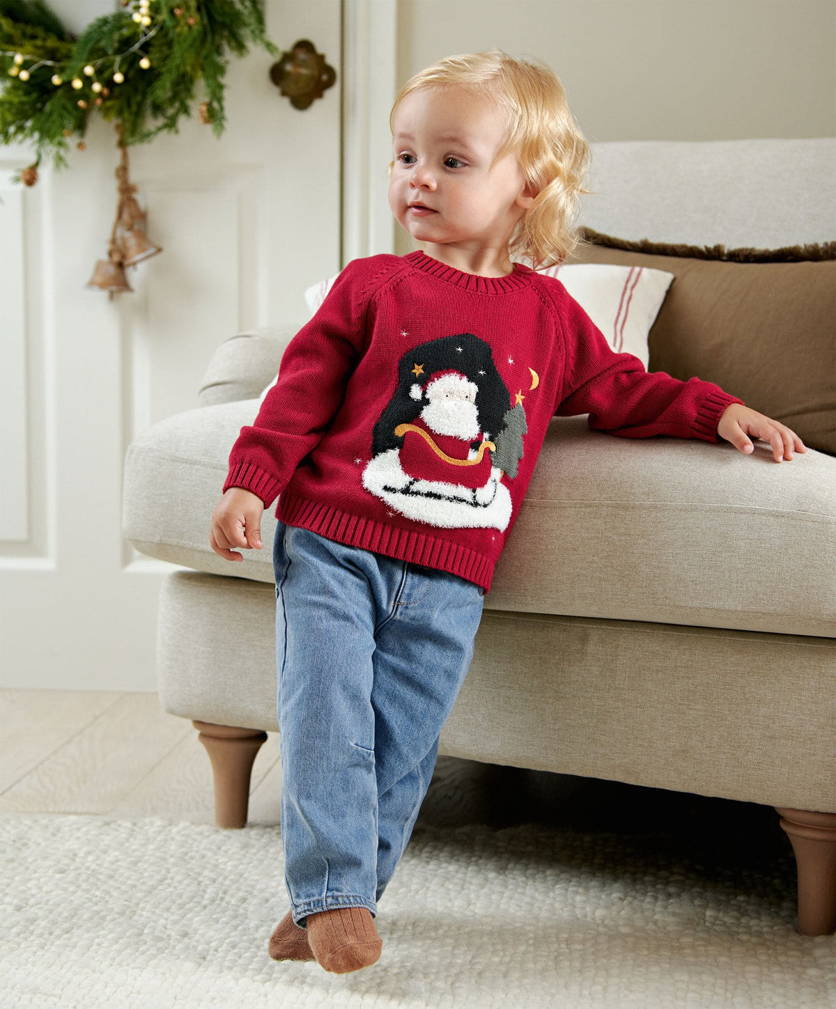 Mamas & Papas Jumpers & Knitwear Christmas Santa Knitted Jumper