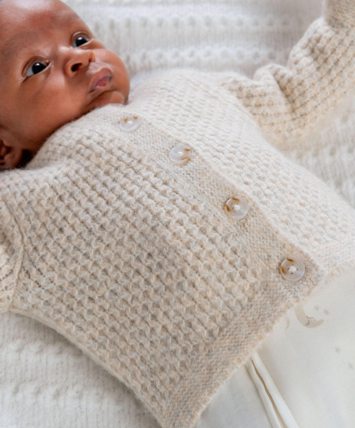 Mamas & Papas Jumpers & Knitwear Knitted Cardigan with Button Fastening - Oatmeal