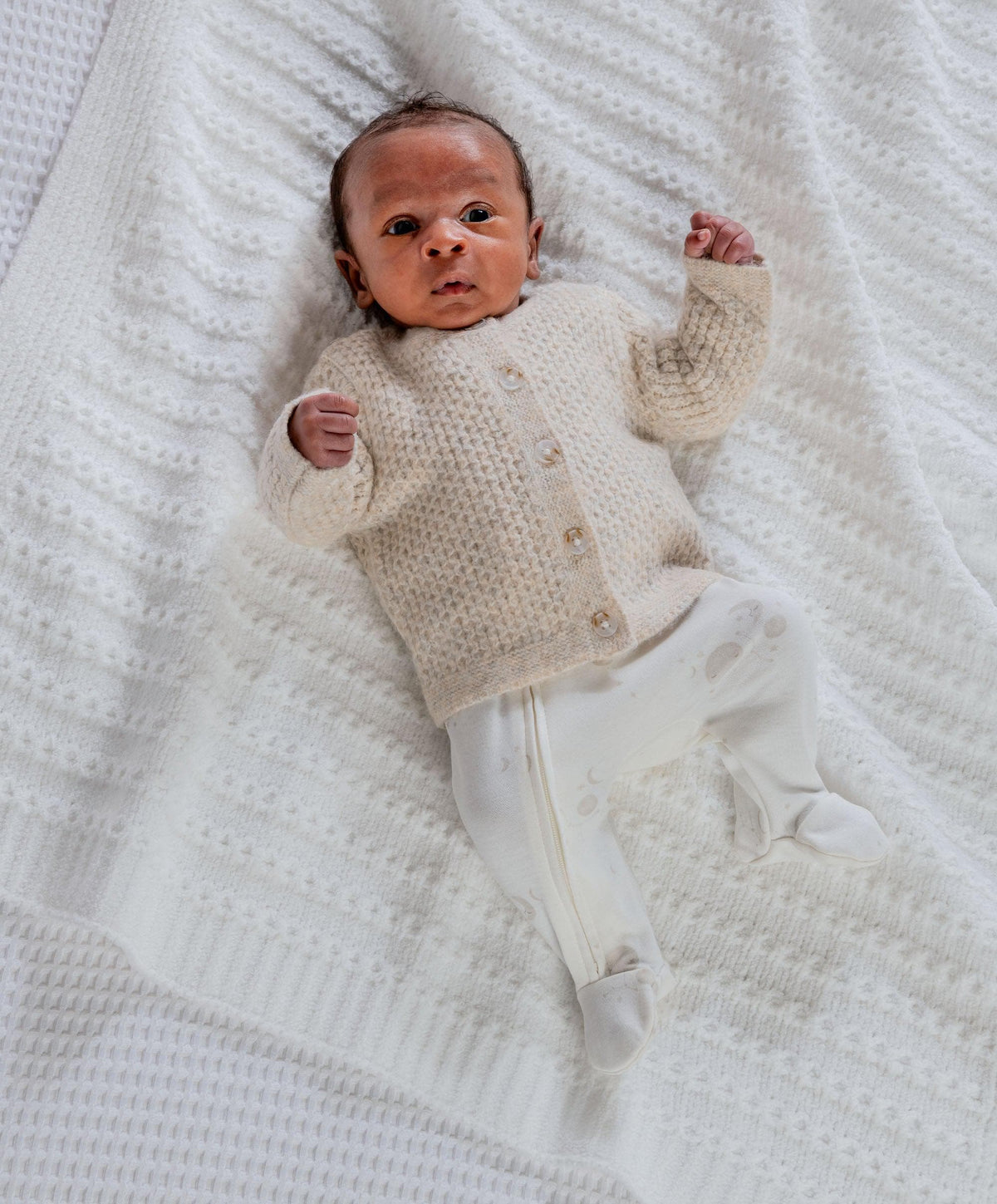 Mamas & Papas Jumpers & Knitwear Knitted Cardigan with Button Fastening - Oatmeal
