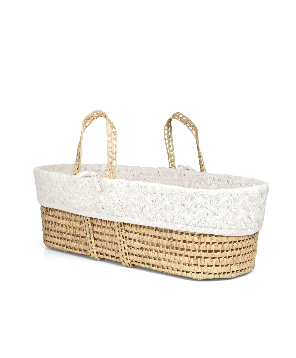 Mamas & Papas Moses Basket Bedding Moses Basket - White Cable Knit