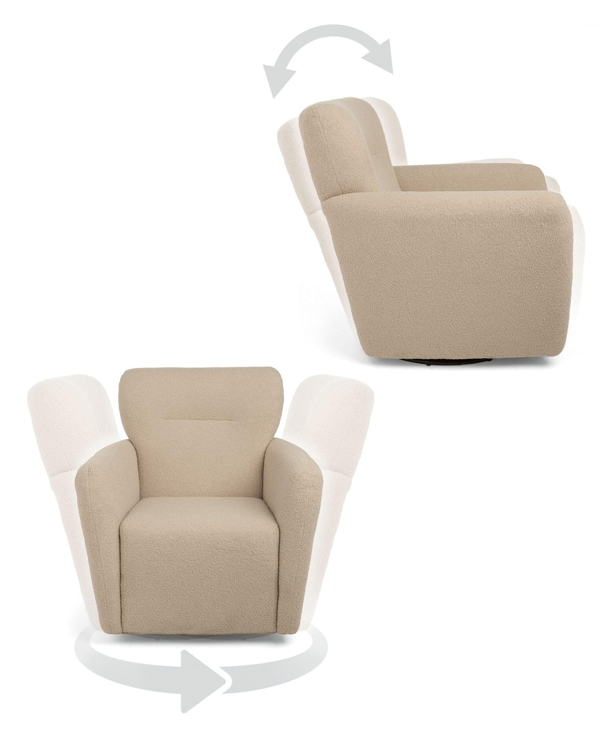 Mamas & Papas Nursing Chair Sets Settle Swivel Nursing Chair & Stool - Oatmeal Boucle