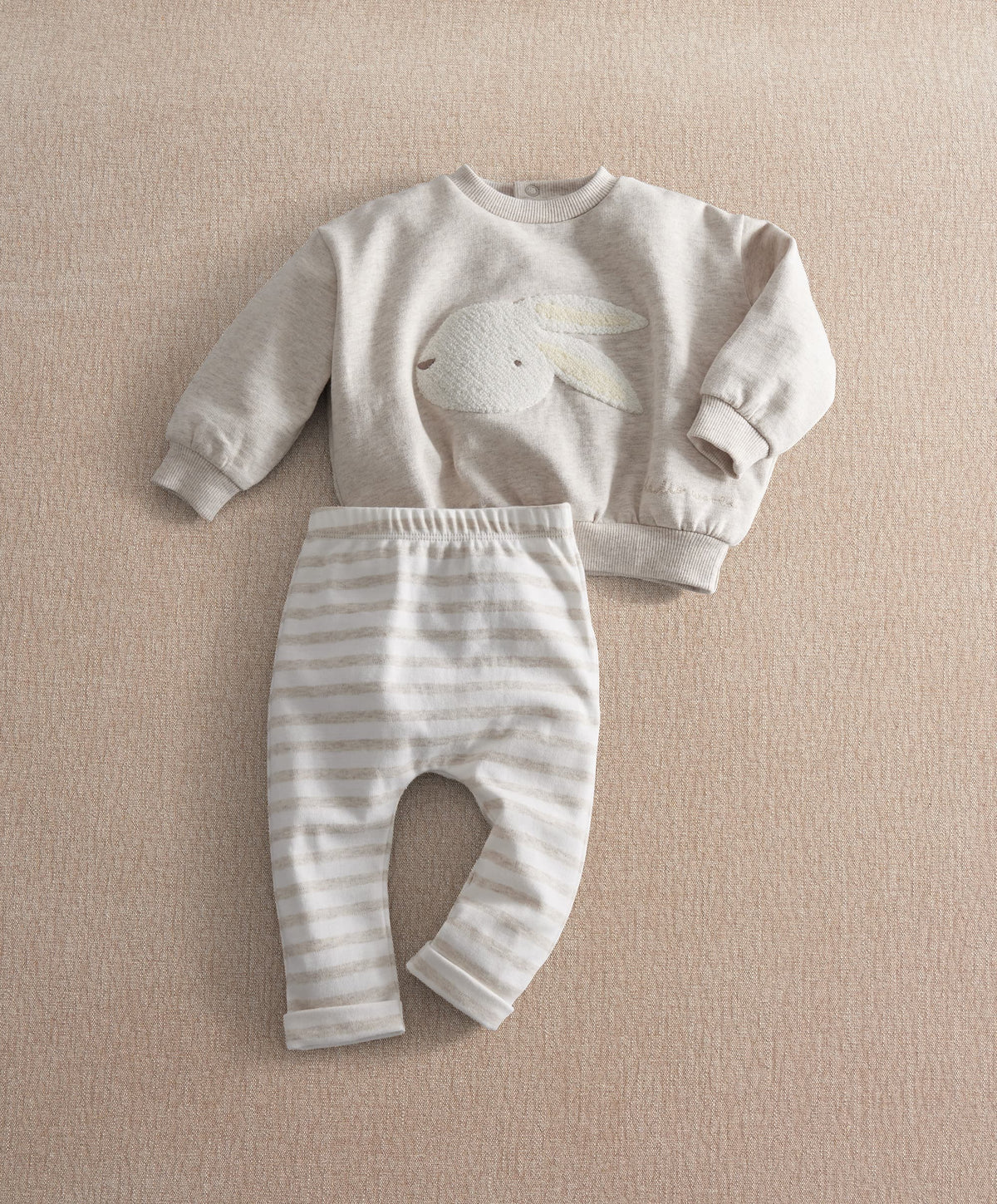 Mamas & Papas Outfits & Sets Bunny Sweatshirt & Stripe Legging Set
