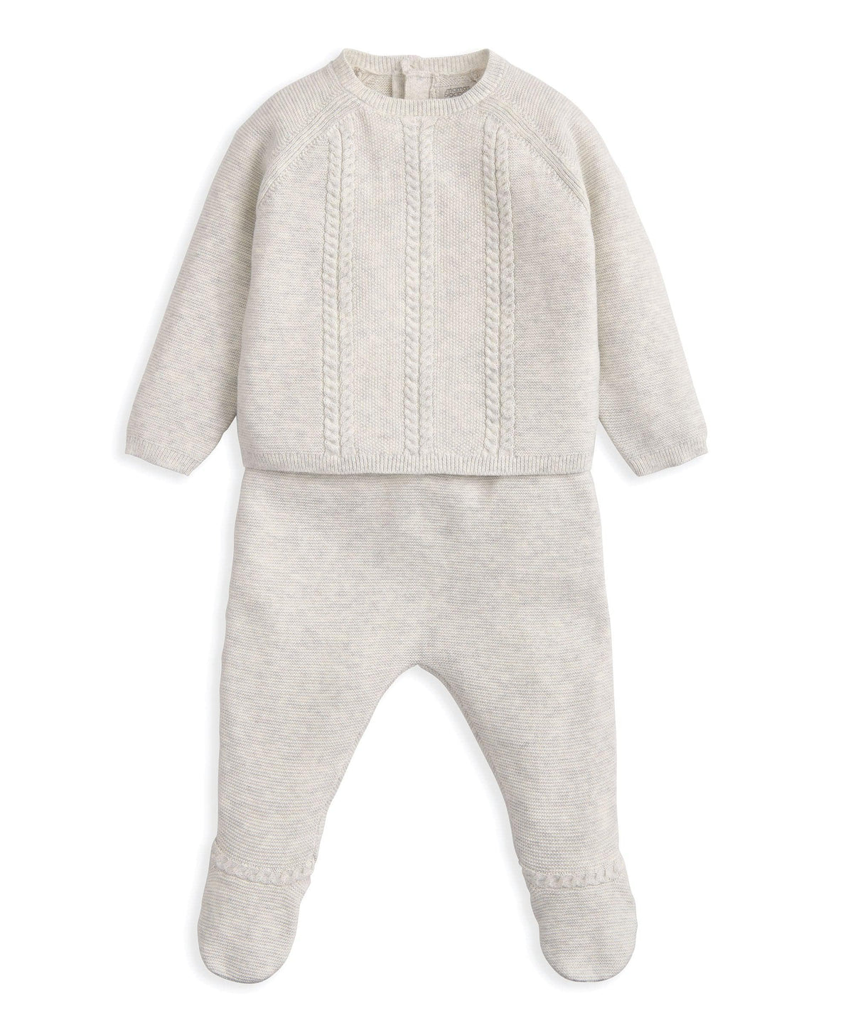 Mamas & Papas Outfits & Sets Cable Knit Top & Bottoms Set (2 Pieces) - Grey
