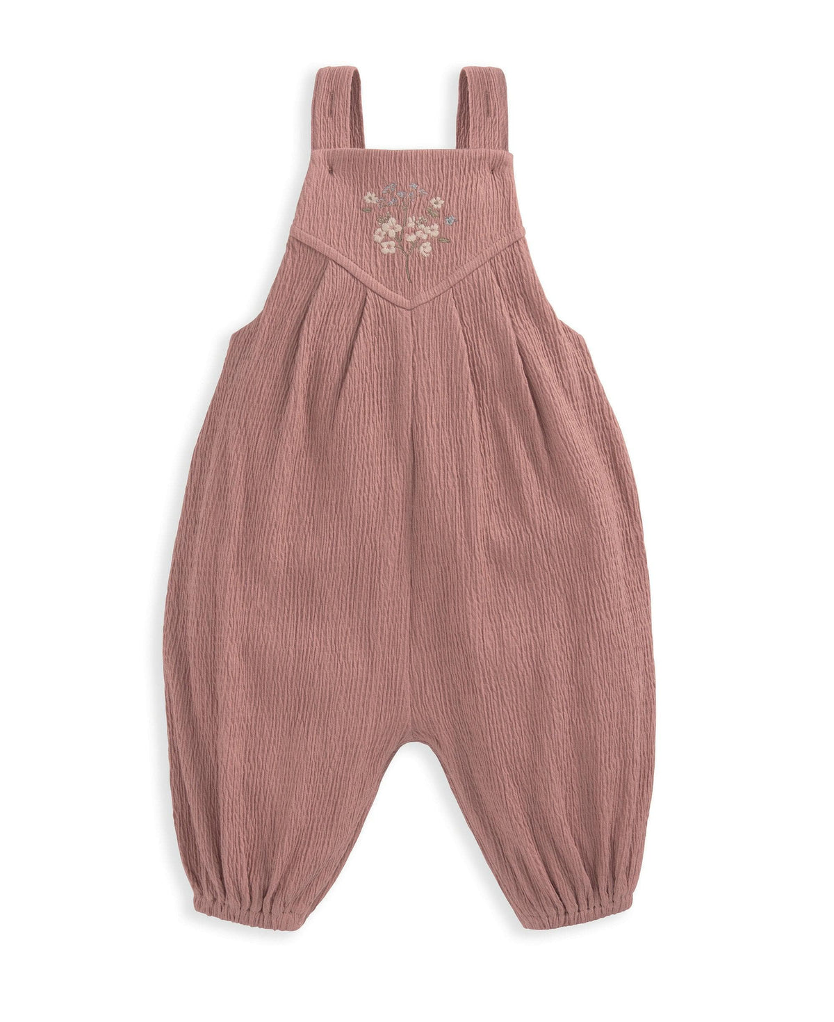 Mamas & Papas Outfits & Sets Crinkle Dungarees & Bodysuit Outfit Set - Pink