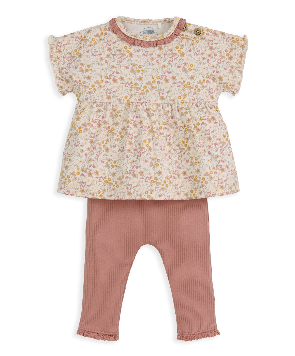 Mamas & Papas Outfits & Sets Ditsy T-Shirt & Leggings Outfit Set