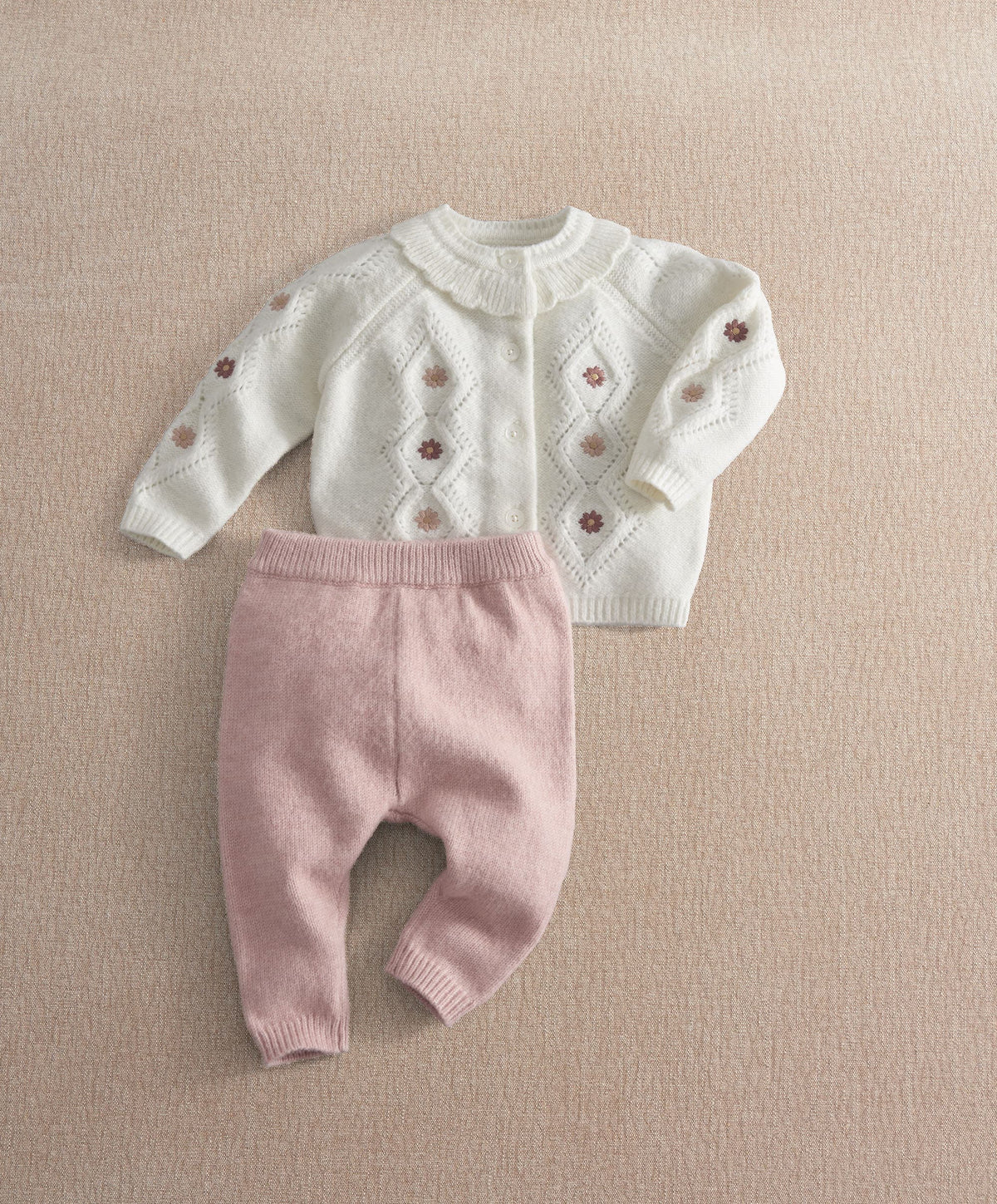 Mamas & Papas Outfits & Sets Embroidered Knit Cardigan & Legging Set (2 Pieces)